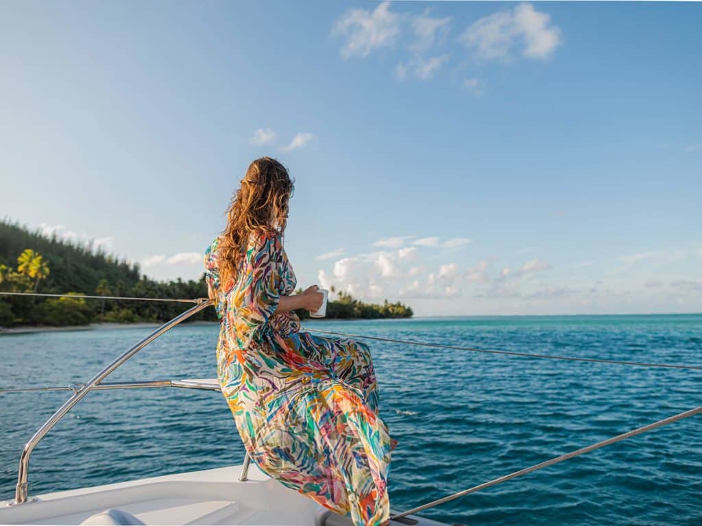 woman on a boat