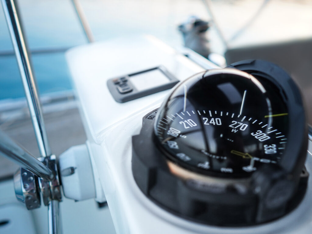 compass on a sailboat