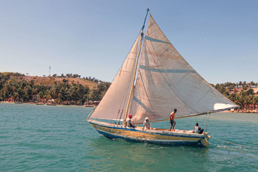 Fishing boat of the coast of Île a Vache, Haiti