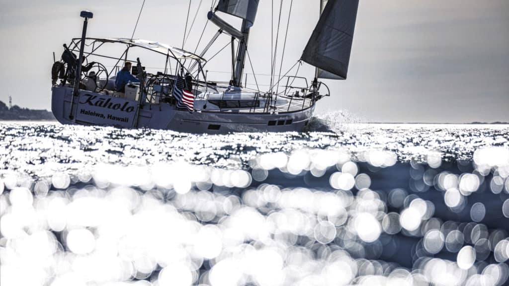 Author on his sailboat