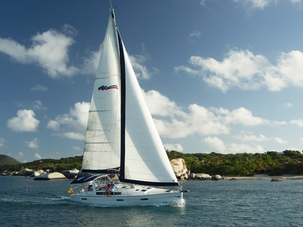 A sailing boat on the water.