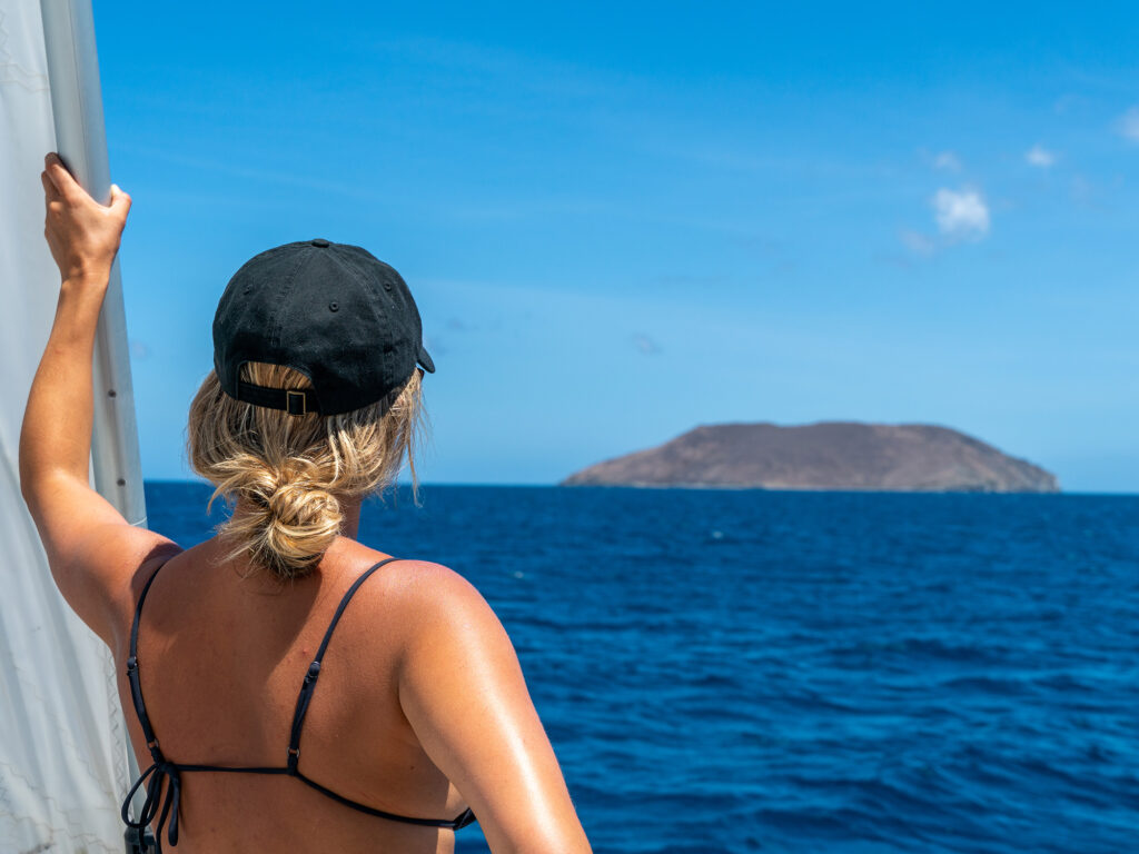 Woman on sailboat in the BVIs