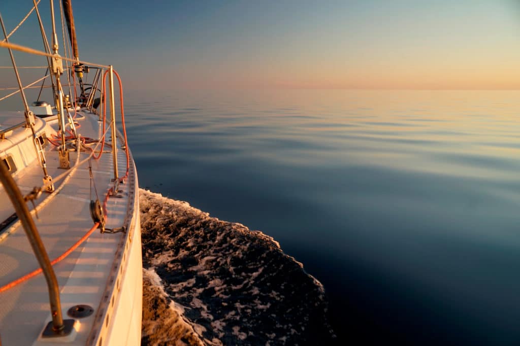 Sunrise in glassy calm water