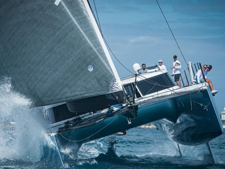 Catamaran racing in the 2024 Caribbean Multihull Challenge